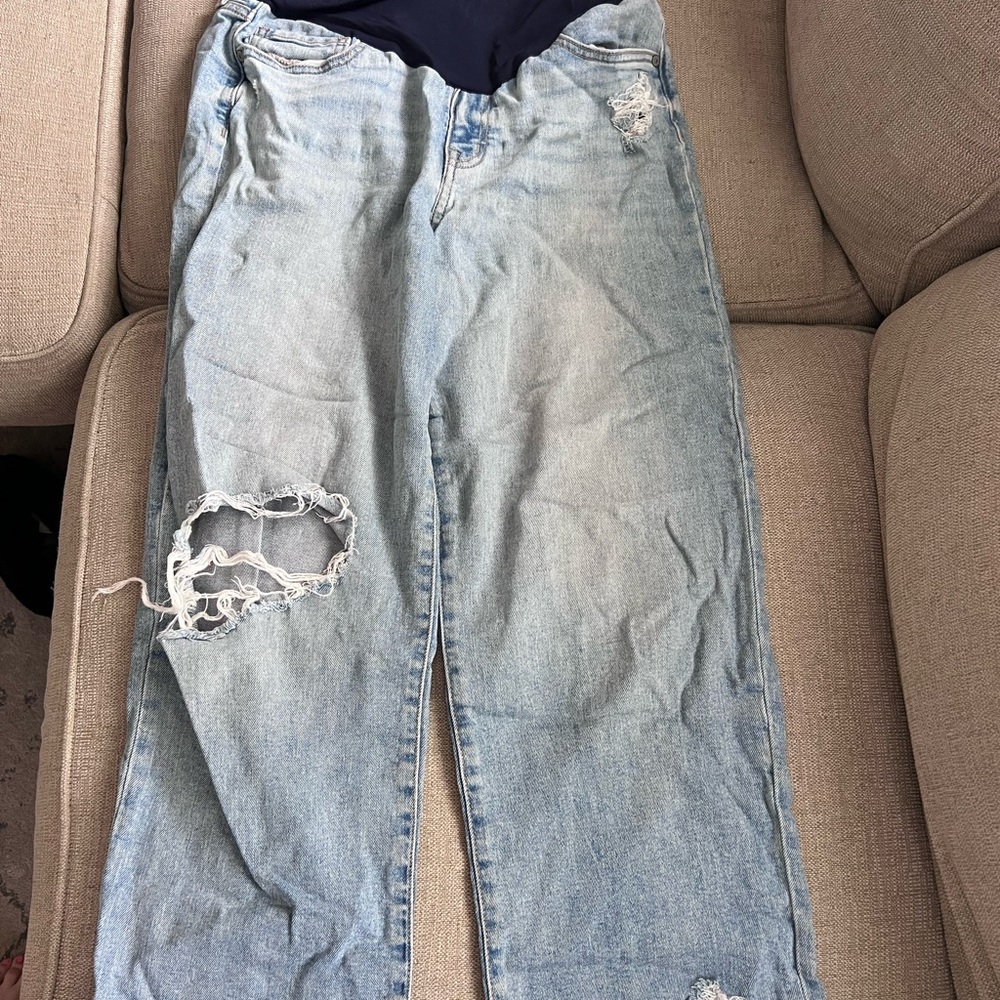 Pinkblush  Ankle & Cropped Maternity Jeans with Distressed Details